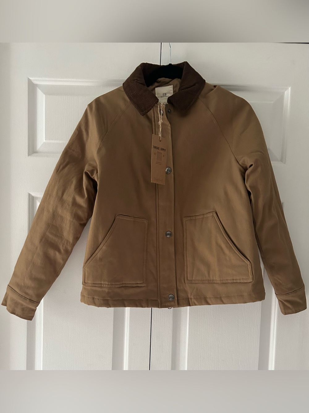 Thread & Supply Tan Barn Jacket with Brown Corduroy Collar